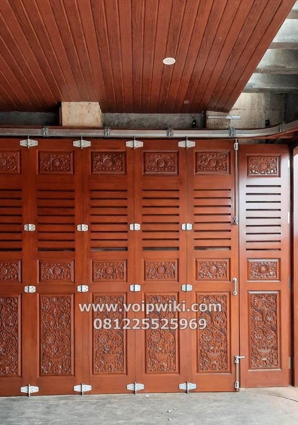 pintu garasi kayu rel wina