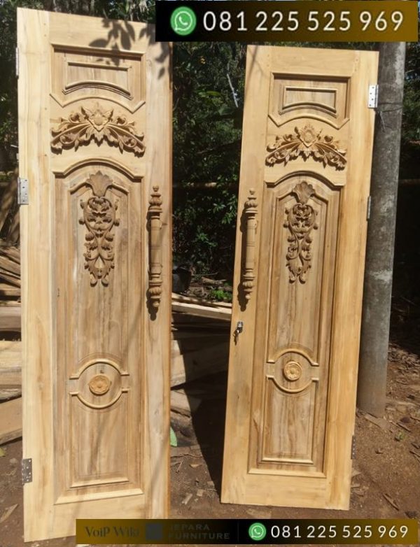 Pintu Kayu Jati Ukir Mentahan Pintu Utama