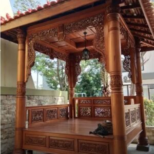 Model Gazebo Kayu Jati Ukir Mewah Jepara