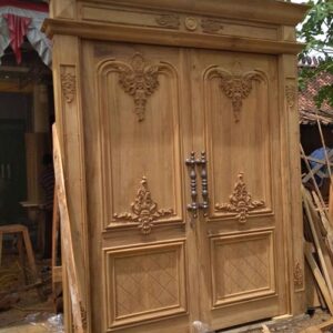 Pintu Rumah kayu Jati Ukir Klasik Mewah Asli Jepara