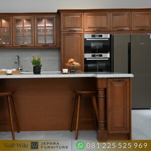 Spesialis Kitchen Set Kayu Jati Minimalis mewah Terbaru