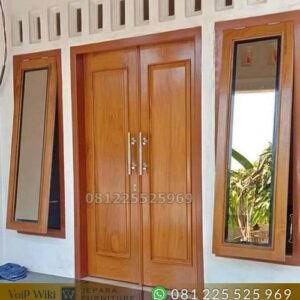 Pintu Jati Kupu Tarung Kusen Jendela Minimalisan Tanpa Mata