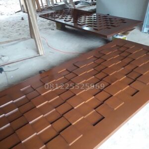 Pintu Jati Minimalis Kotak-Kotak Model Terbaru Simple dan Murah